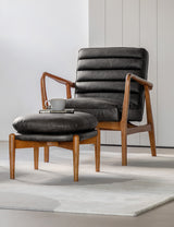 Oskar Black Leather Armchair