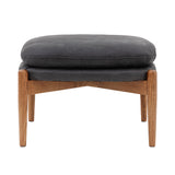 Oskar Black Leather Footstool