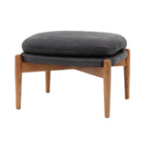 Oskar Black Leather Footstool