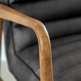 Oskar Black Leather Sofa