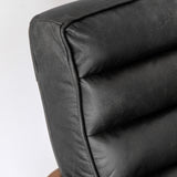 Oskar Black Leather Sofa