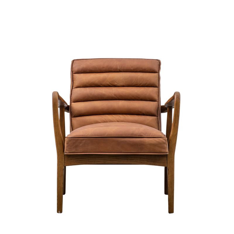Oskar Brown Leather Armchair