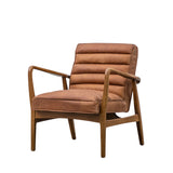 Oskar Brown Leather Armchair