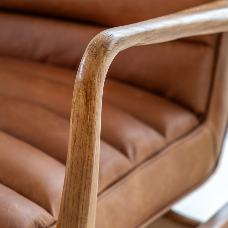 Oskar Brown Leather Armchair