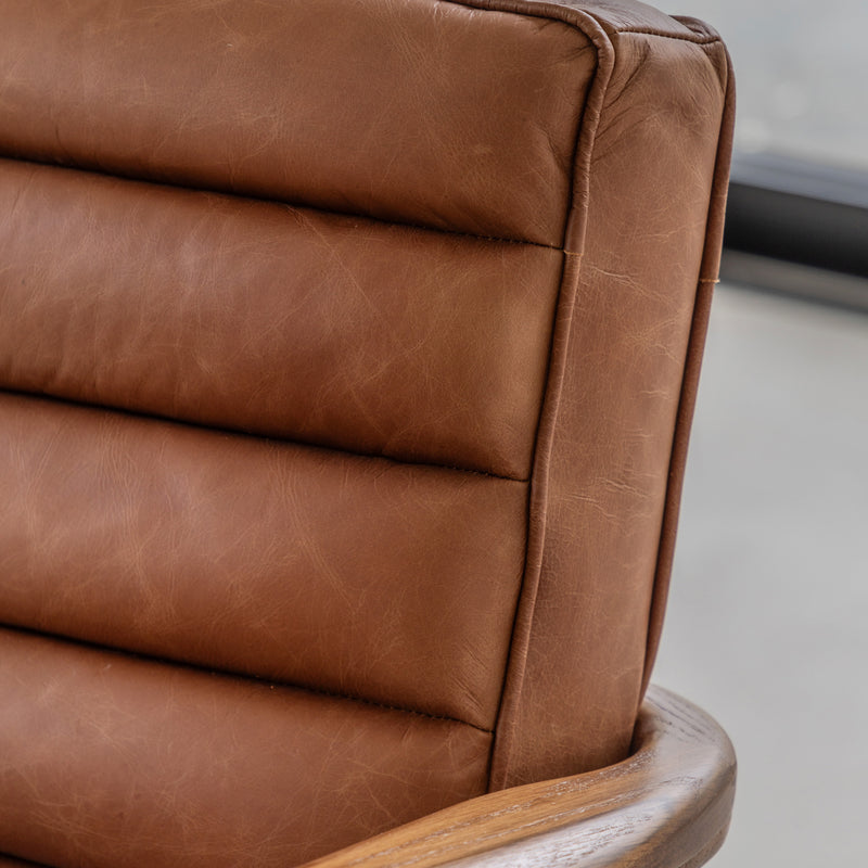 Oskar Brown Leather Armchair