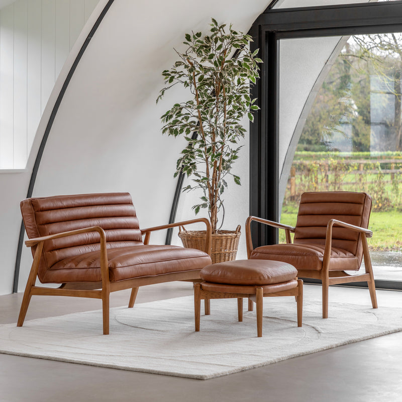 Oskar Brown Leather Armchair