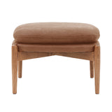 Oskar Brown Leather Footstool