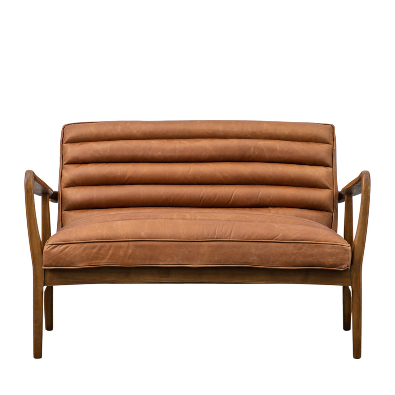 Oskar Brown Leather Sofa