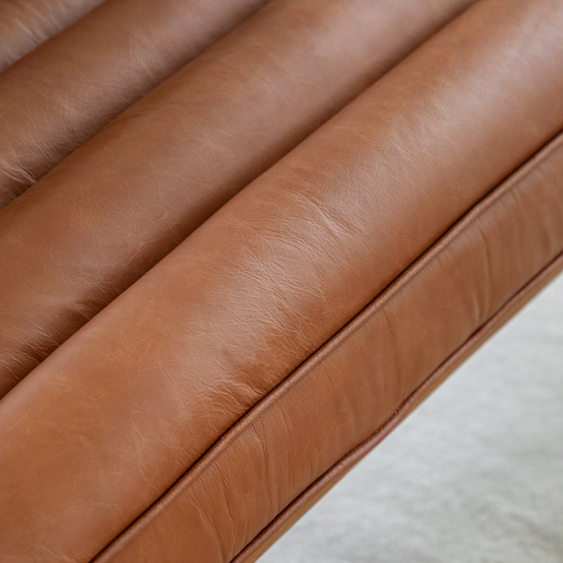 Oskar Brown Leather Sofa