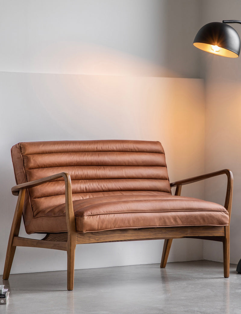 Oskar Brown Leather Sofa