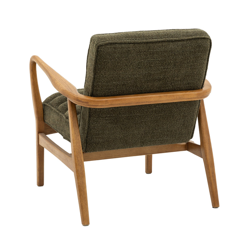 Oskar Dark Olive Green Boucle Armchair