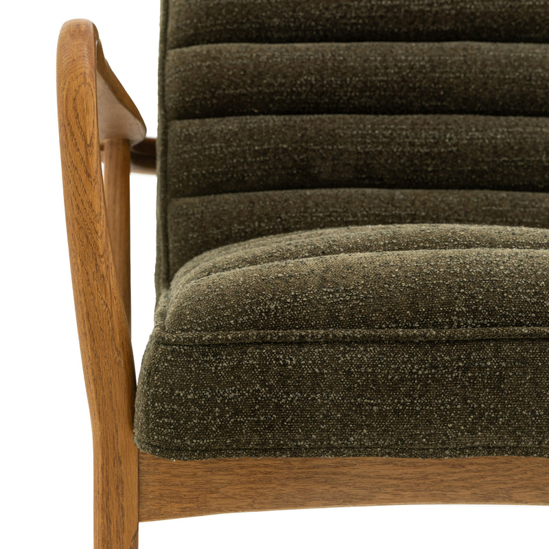 Oskar Dark Olive Green Boucle Armchair