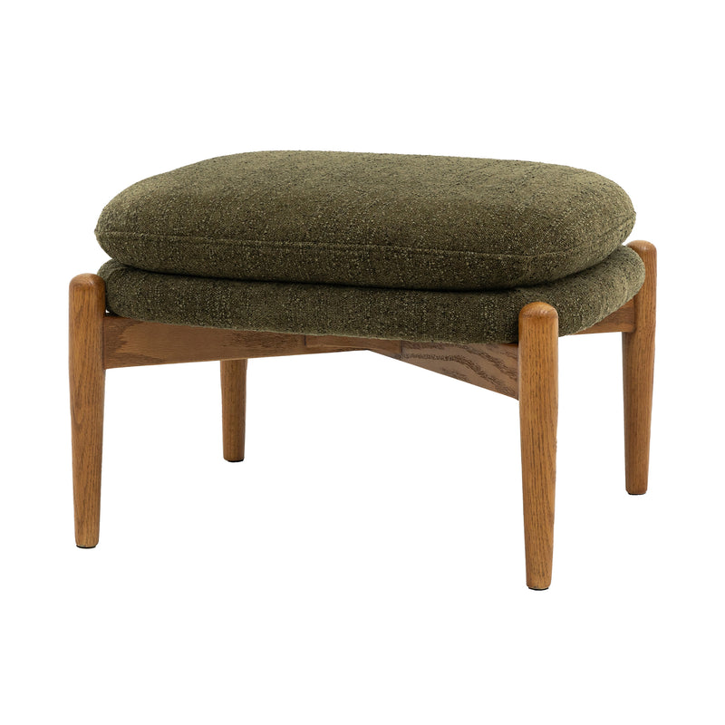 Oskar Dark Olive Green Boucle Footstool