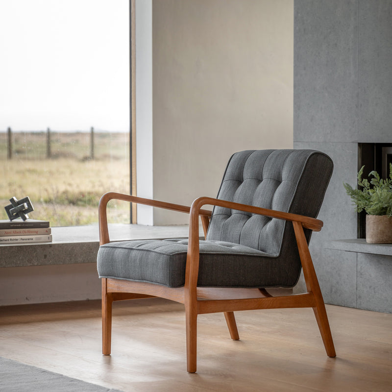 Otto Grey Linen Armchair