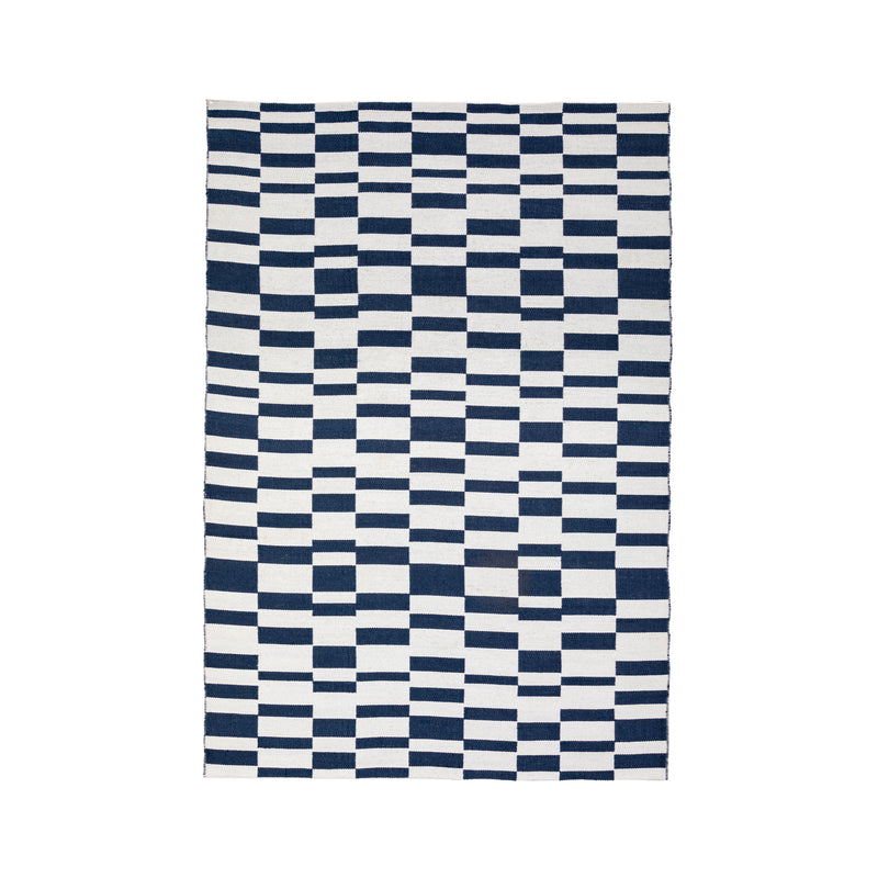 Rutna Geometric Blue Rug - Small