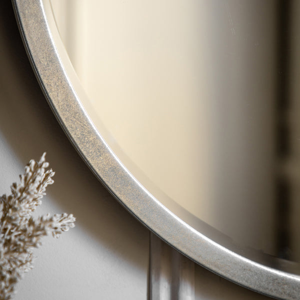 Silver Round Mirror