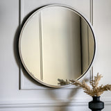 Silver Round Mirror