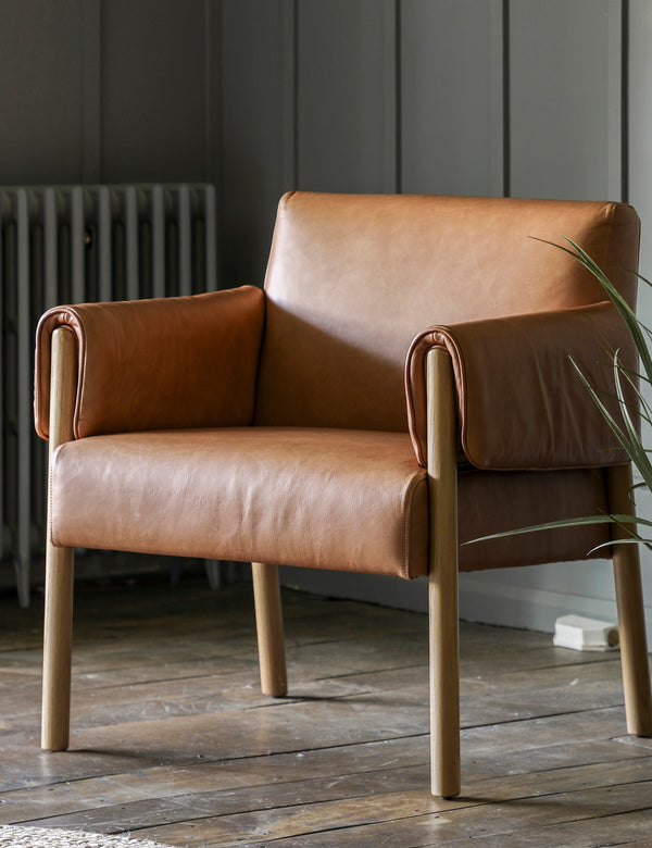Stavanger Brown Leather Accent Chair