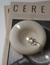 Stoneware Asymmetric Jewellery Dish - Sand Textured