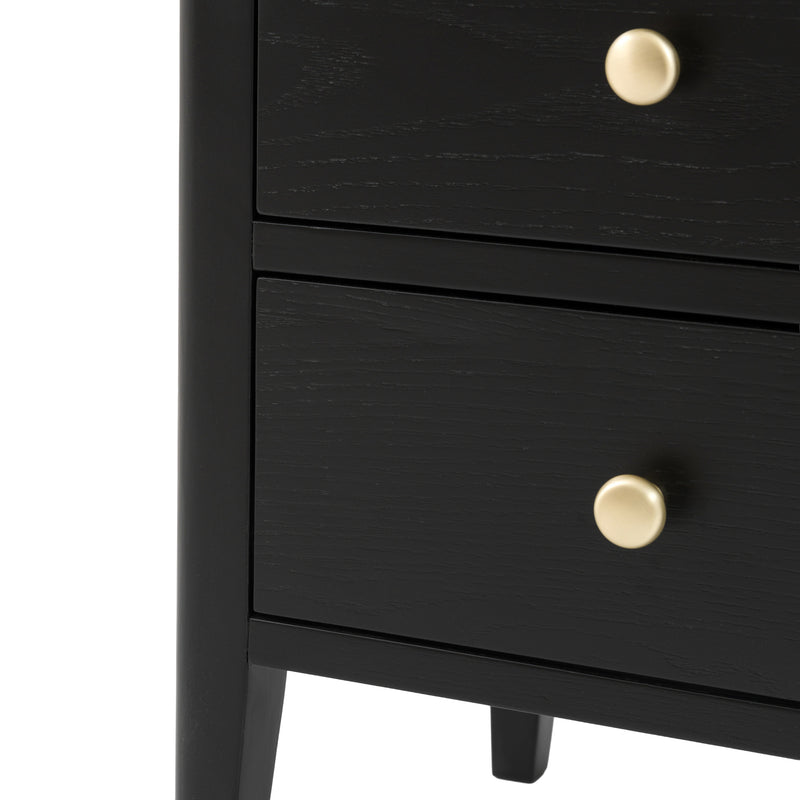 Svana Black Bedside Table