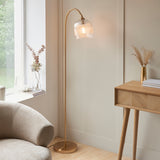 Svela Brass Floor Light - Ribbed