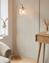 Svela Brass Floor Light - Ribbed
