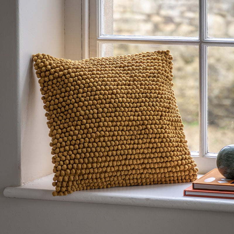 Tan Bobble Cushion