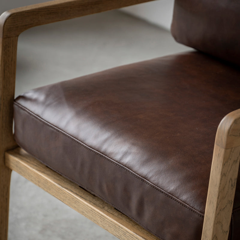 Tiveden Brown Leather Accent Chair