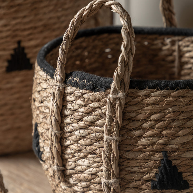 Water Hyacinth Geo Baskets (Set of Three)