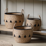 Water Hyacinth Geo Baskets (Set of Three)