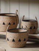 Water Hyacinth Geo Baskets (Set of Three)