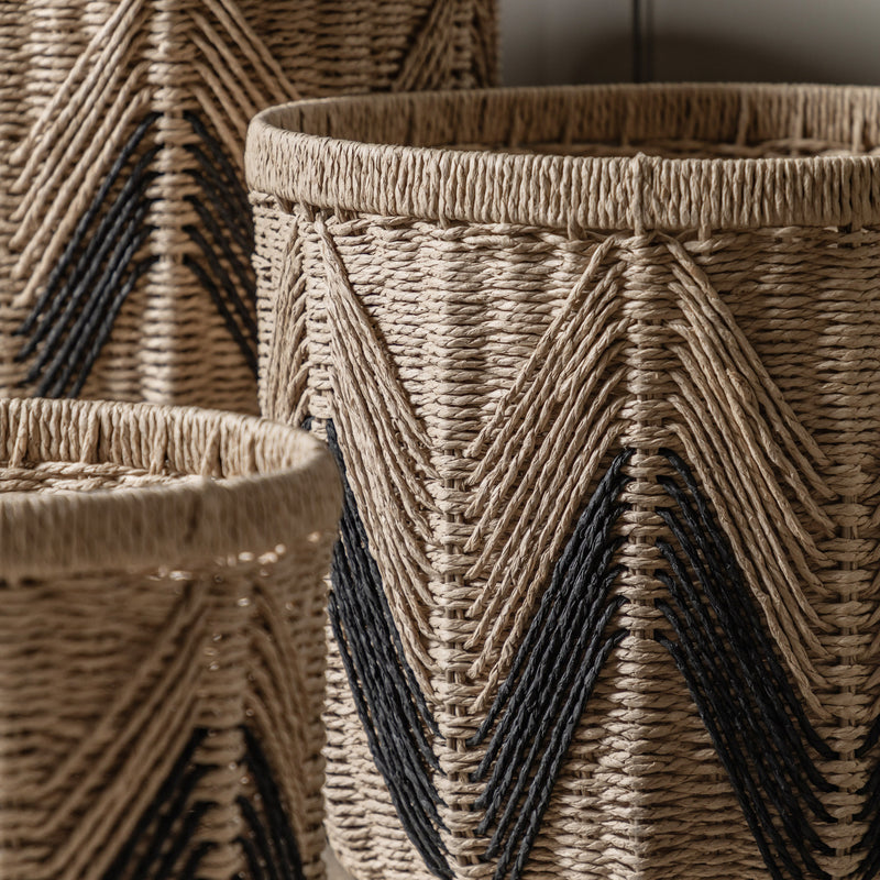 Woven Paper Rope Baskets (Set of Three)