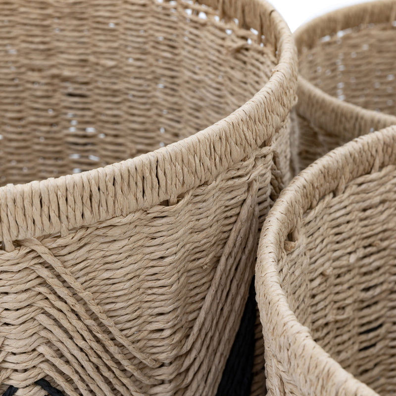 Woven Paper Rope Baskets (Set of Three)