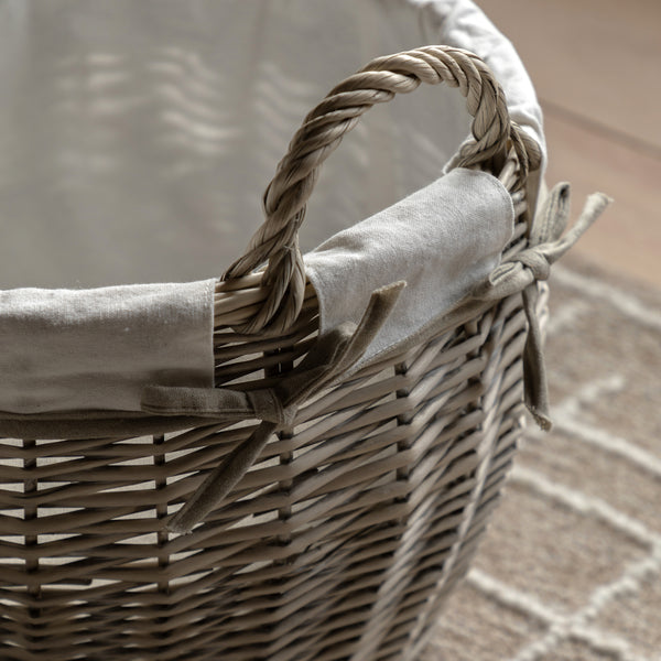 Woven Willow Lined Baskets (Set of Three)