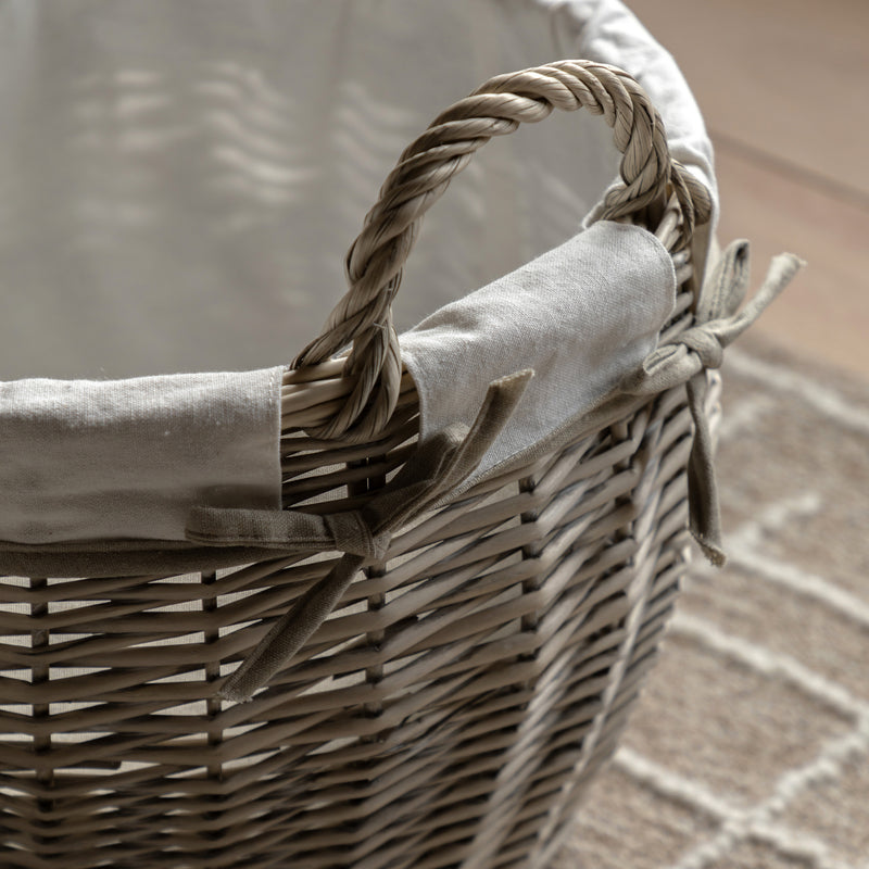 Woven Willow Lined Baskets (Set of Three)