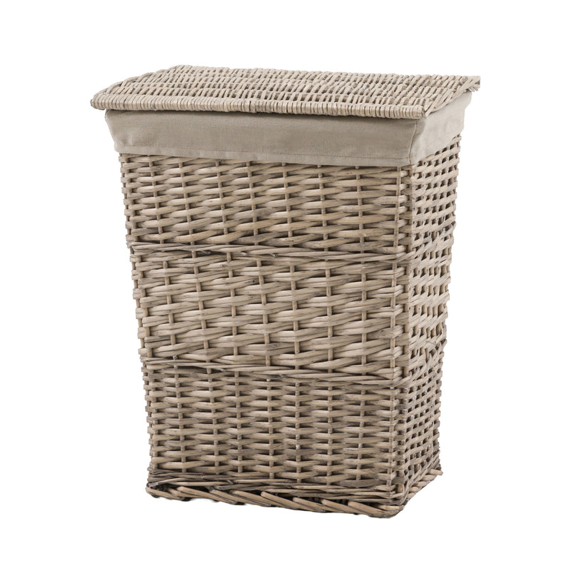 Woven Willow Lined Laundry Basket
