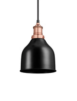Industrial Brooklyn Cone Black Pendant Light by Industville - Copper Holder