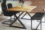 Industrial Rustic Cross Leg Dining Table - Small - Black Dining Chairs & Bench