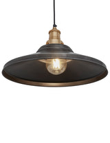 Industrial Brooklyn Giant Step Pewter Pendant Ceiling Light by Industville - Brass Holder