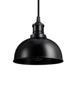 Industrial Brooklyn Small Dome Black Pendant Light by Industville - Black Holder
