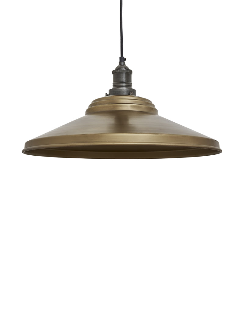 Industrial Brooklyn Giant Step Brass Pendant Ceiling Light by Industville - Pewter Holder