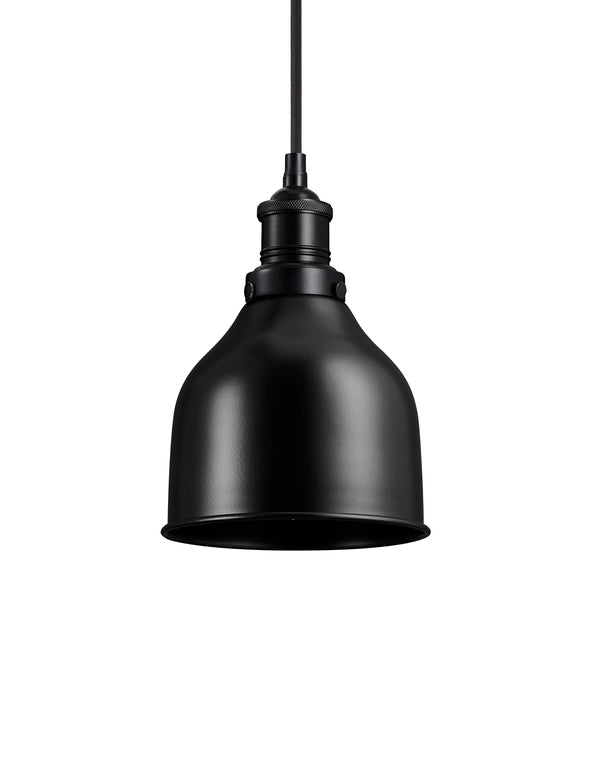 Industrial Brooklyn Cone Black Pendant Light by Industville - Black Holder