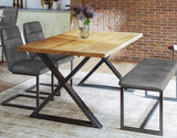 Industrial Rustic Cross Leg Dining Table - Small - Grey Dining Chairs & Bench
