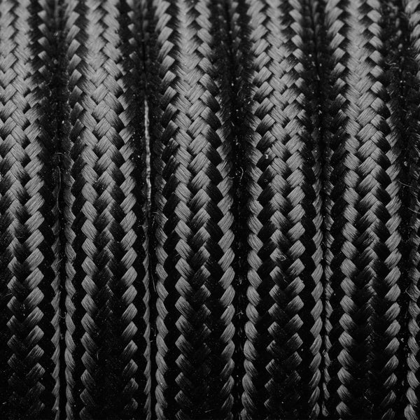 Black Round Three-Core Braided Fabric Flex by Industville