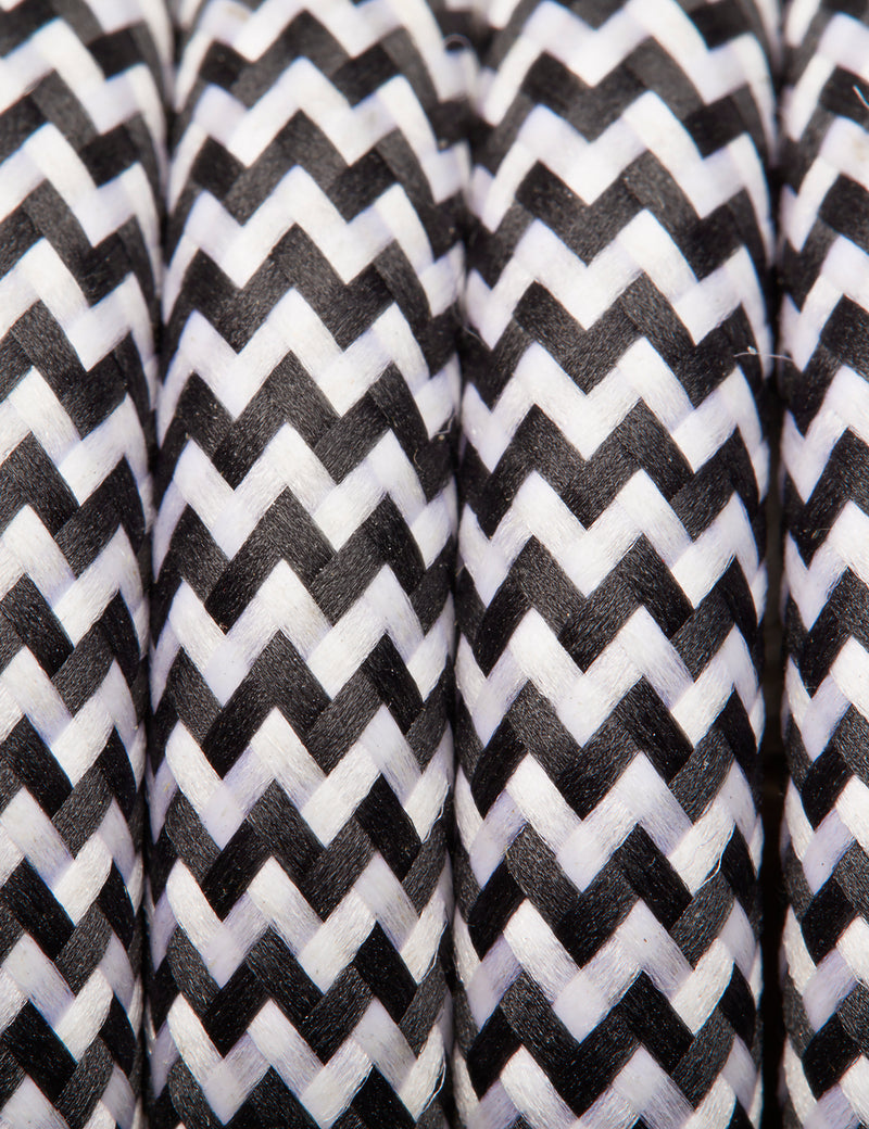 Black & White Twisted Three-Core Braided Fabric Flex by Industville