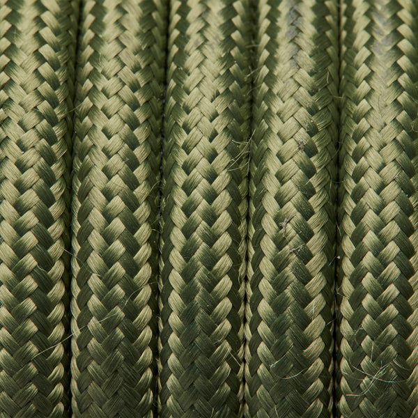 Sage Green Round Three-Core Braided Fabric Flex by Industville