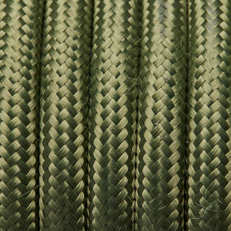 Sage Green Round Three-Core Braided Fabric Flex by Industville
