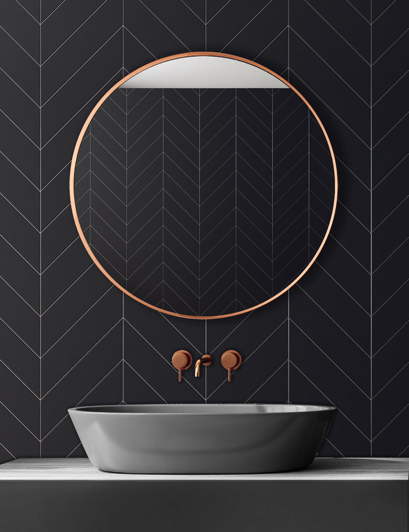 Urban Copper Round Wall Mirror by Industville
