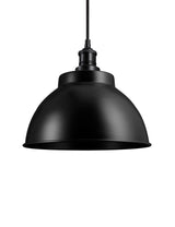Industrial Brooklyn Dome Black Pendant Light by Industville - Black Holder