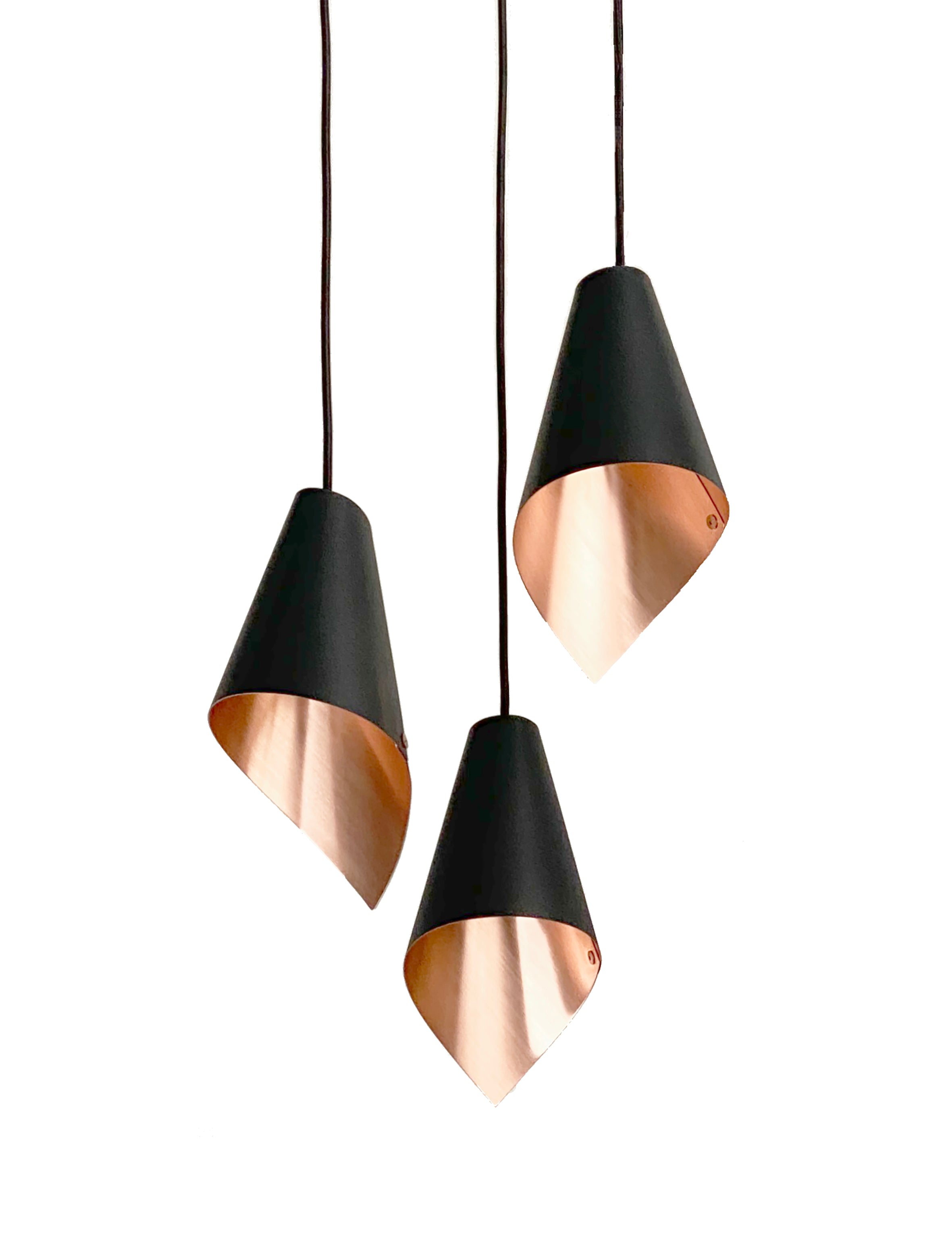 ARCFORM Arc Brushed Copper & Matte Black Pendant Cluster Lights The